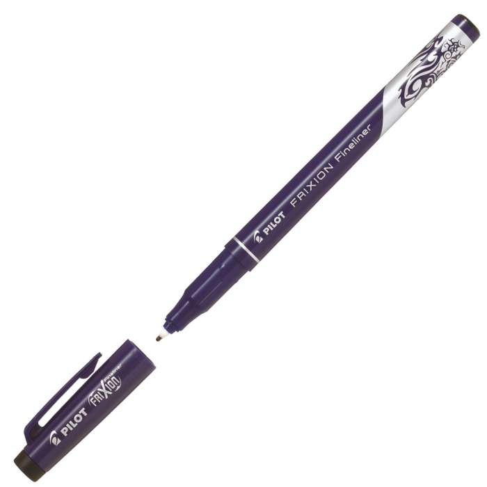 Liner Pilot FriXion - gumovací, 0,45 mm, černý