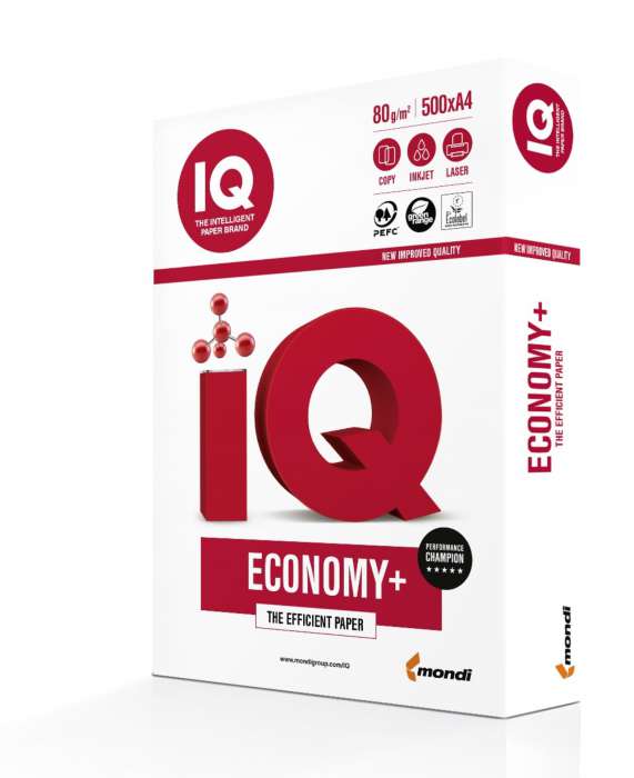 Kancelářský papír IQ Economy+ A4 - 80 g/m2, CIE 161, 500 listů