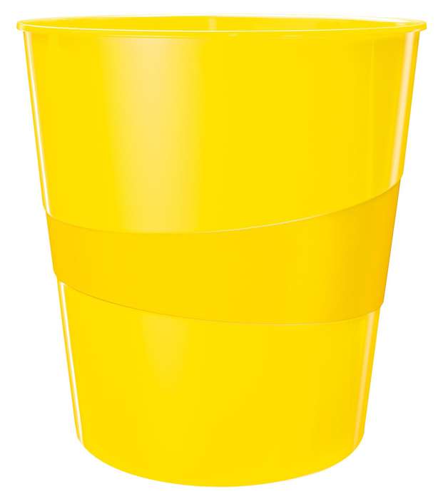 Odpadkový koš Leitz WOW, plastový, 15 l, žlutý