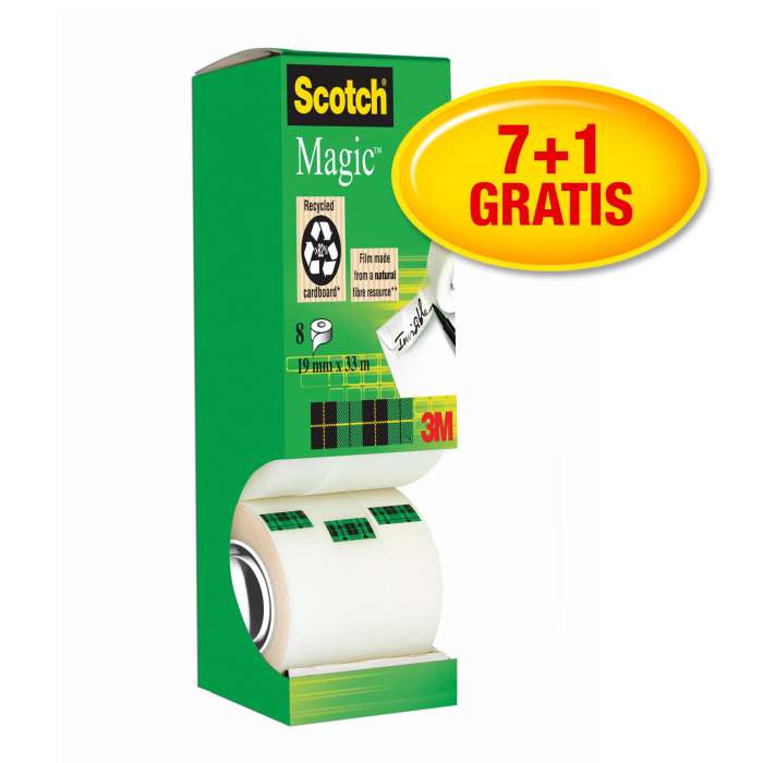 Lepicí páska Scotch Magic - 19 mm x 33 m, 8 ks
