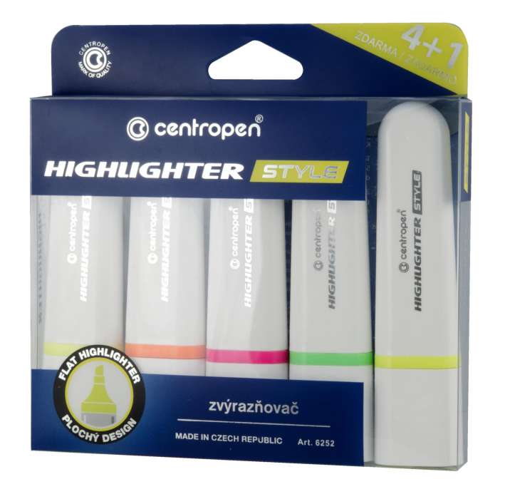 Zvýrazňovač Centropen 6252 Style - sada 4 barev