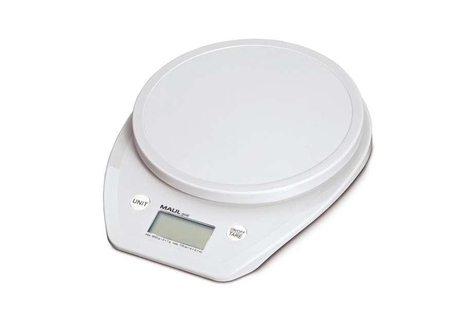 Dopisní váha MAULgoal - bílá, do 5 kg, na baterie