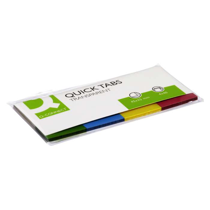 Samolepicí záložky Q-Connect - plastové, 19 x 43 mm, 4 barvy