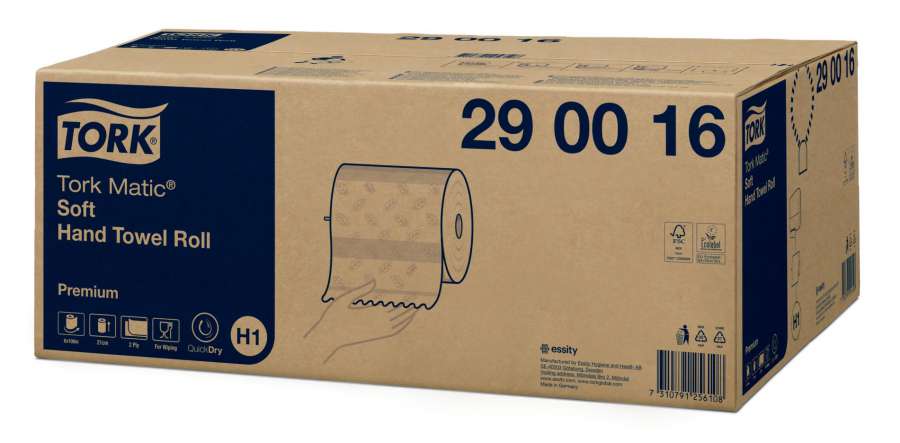 Papírové ručníky v roli Tork Matic - H1, 2vrstvé, bílé, 6 rolí
