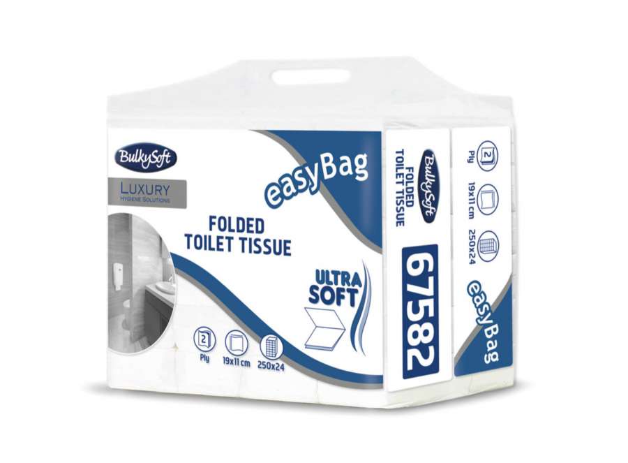 Toaletní papír Bulky Soft - skládaný, dvouvrstvý, 24x 250 listů