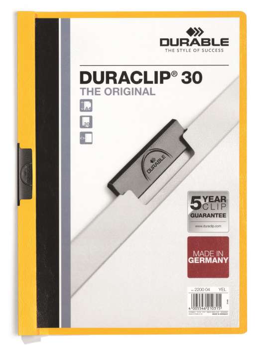 Zakládací desky s klipem Durable Duraclip - A4, kapacita 30 listů,