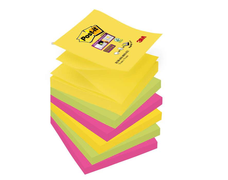 Samolepicí Z-bločky Post-it Super Sticky Carnival - 5 barev, 6 ks