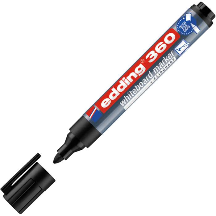 Popisovač na bílé tabule Edding 360 - kulatý hrot, černý