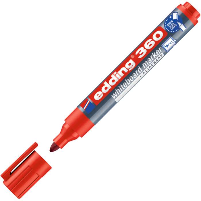 Popisovač na bílé tabule Edding 360 - kulatý hrot, červený