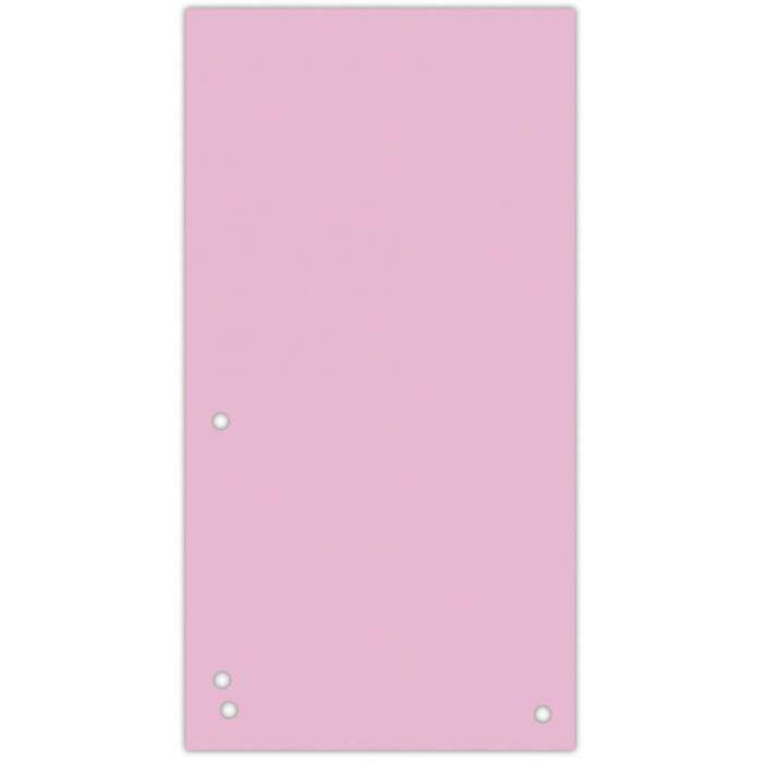 Papírové rozlišovače Donau - 1/3 A4, 235 x 105 mm, světle růžové, 100