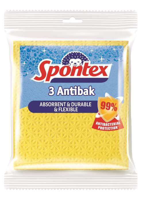 Houbové utěrky Spontex - antibakteriální, 3ks