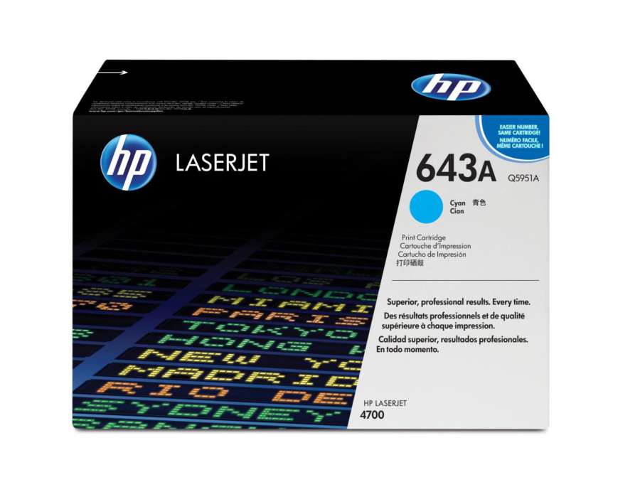 Toner HP Q5951A, č. 643A - azurový