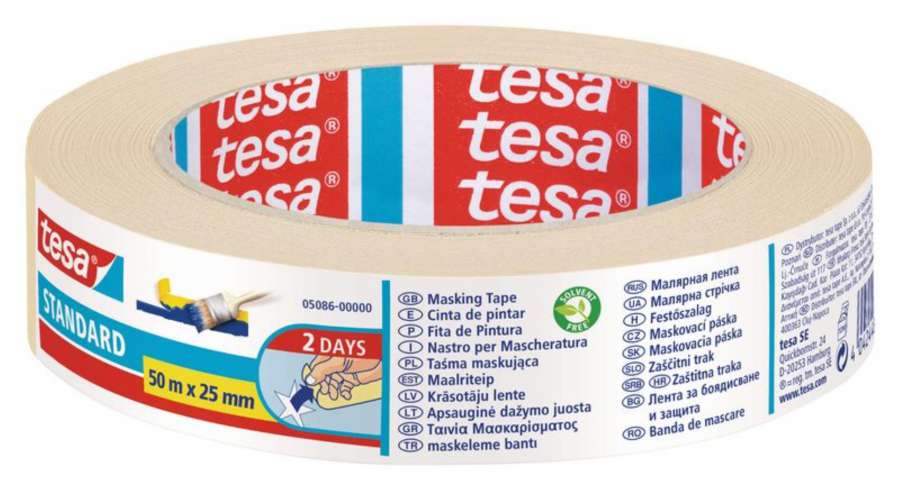 Krepová maskovací páska Tesa - 25 mm x 50 m, lehce odstranitelná