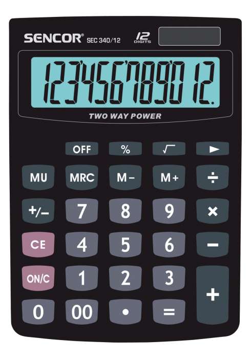 Stolní kalkulačka Sencor SEC 340/12 - 12místný displej