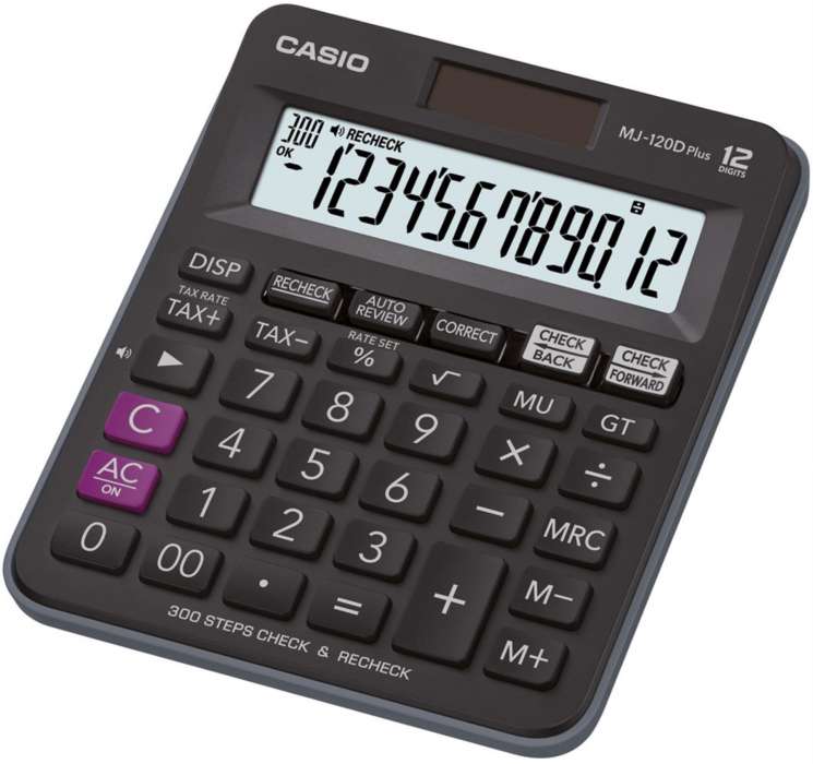 Stolní kalkulačka Casio MJ 120 D Plus - 12místný displej, černá