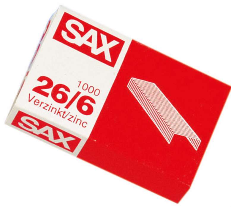 Drátky do sešívačky SAX - 26/6, 1000 ks