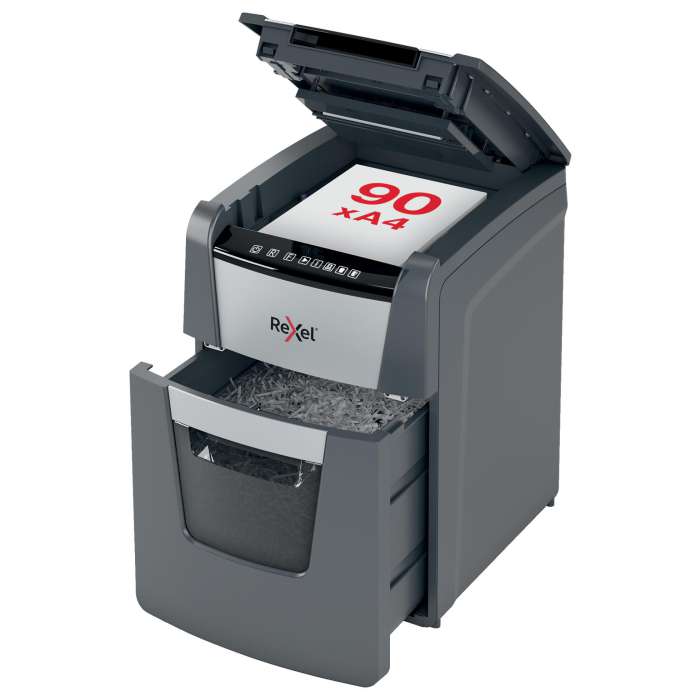 Automatická skartovačka Rexel Auto+ Optimum 90X - P4, řez na částice 4