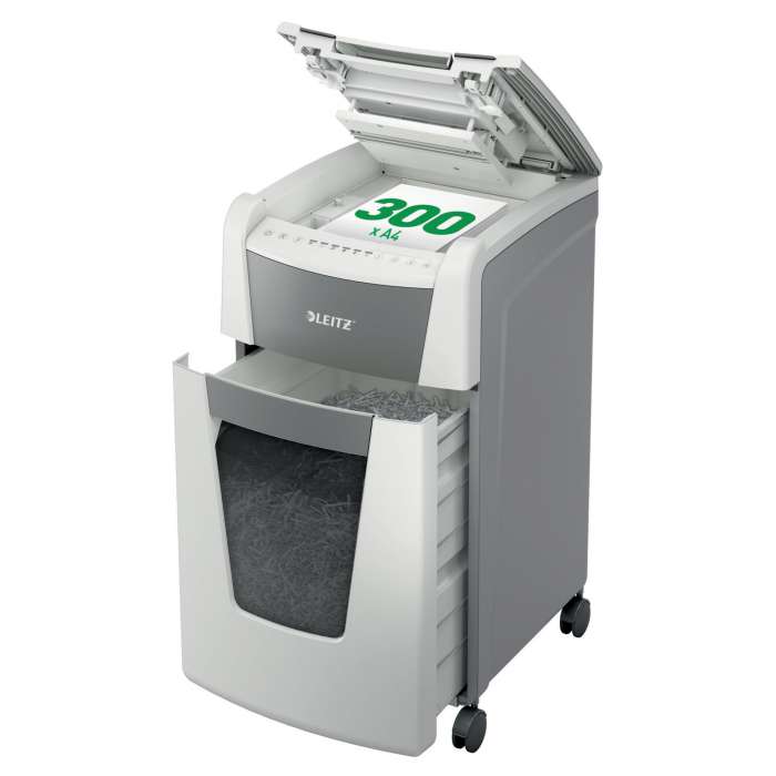 Automatická skartovačka Leitz IQ AutoFeed 300 - P5, řez na
