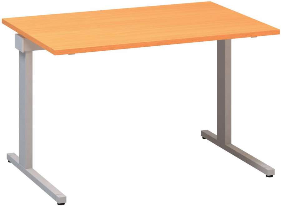 Psací stůl Alfa 305 - 120 cm, buk Bavaria/stříbrný