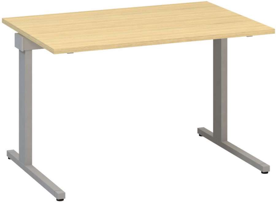 Psací stůl Alfa 305 - 120 cm, dub Vicenza/stříbrný