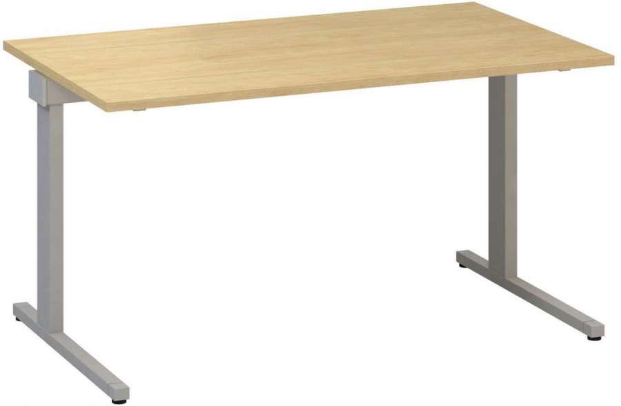 Psací stůl Alfa 305 - 140 cm, divoká hruška/stříbrný