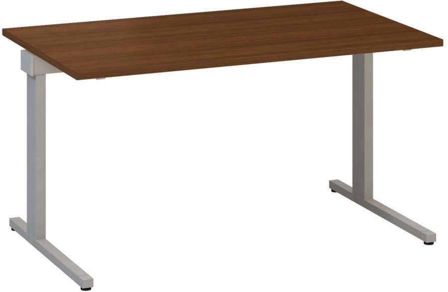 Psací stůl Alfa 305 - 140 cm, ořech/stříbrný