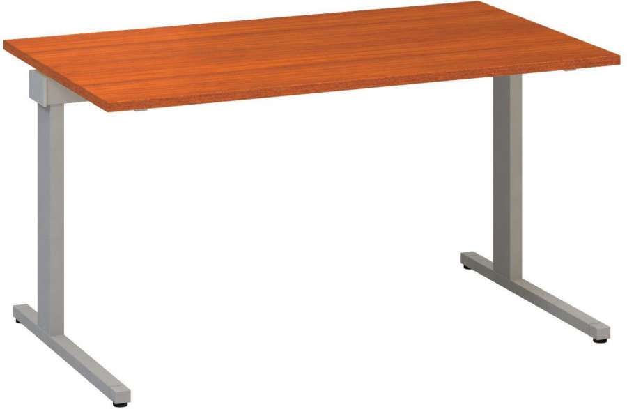 Psací stůl Alfa 305 - 140 cm, třešeň/stříbrný