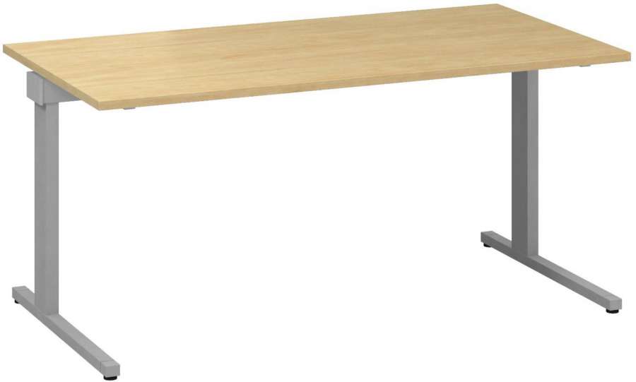 Psací stůl Alfa 305 - 160 cm, divoká hruška/stříbrný