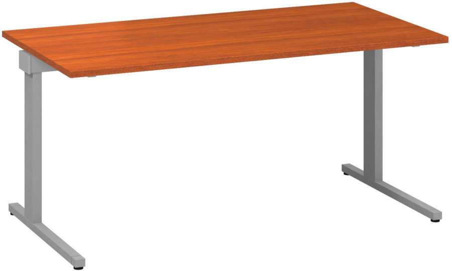 Psací stůl Alfa 305 - 160 cm, třešeň/stříbrný
