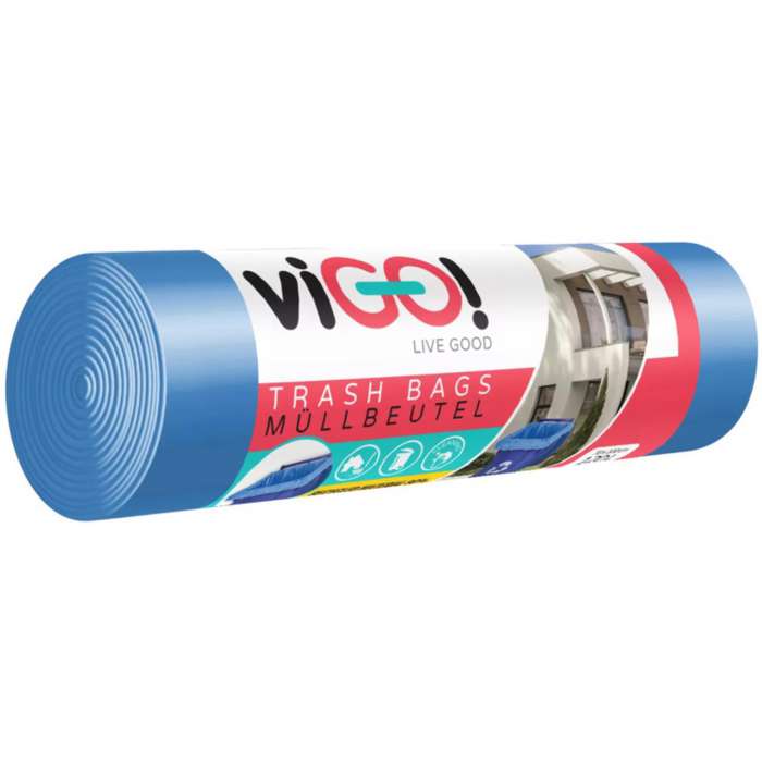 Pytle na odpadky na tříděný odpad - modré, 120 l, 40 mic, 8 ks