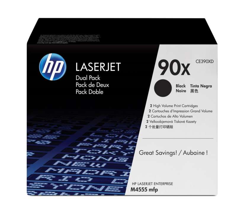 Toner HP CE390XD, č. 90X, dvojbalení - černý