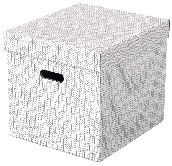 Úložné krabice Esselte Home - krychlové, bílé, 3 ks