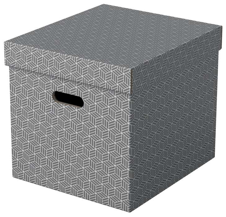Úložné krabice Esselte Home - krychlové, šedé, 3 ks