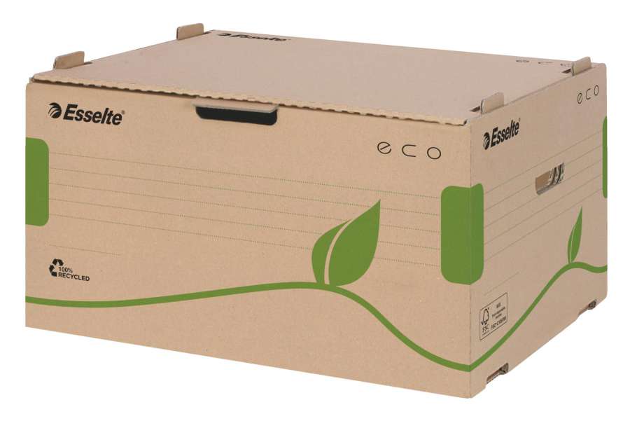 Archivační krabice Esselte ECO - hnědá, otvírání zpředu, 43,9 x 25,9 x