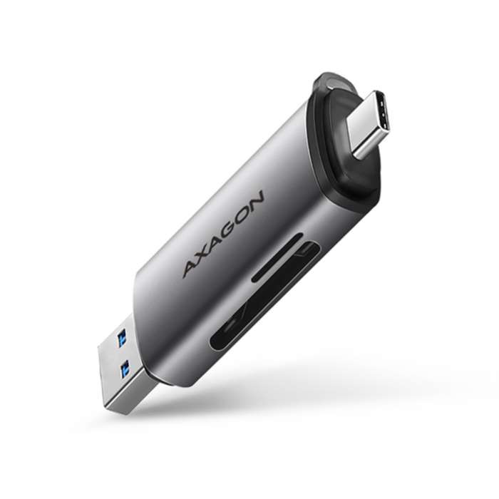 Čtečka paměťových karet AXAGON CRE-SAC, SD/microSD, USB-C konektor