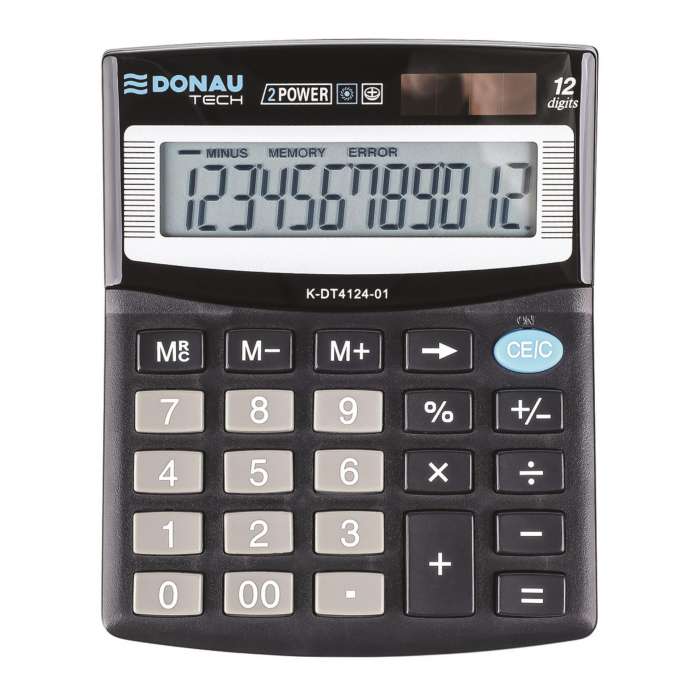 Stolní kalkulačka DONAU TECH, K-DT4124 - 12-míst, černá