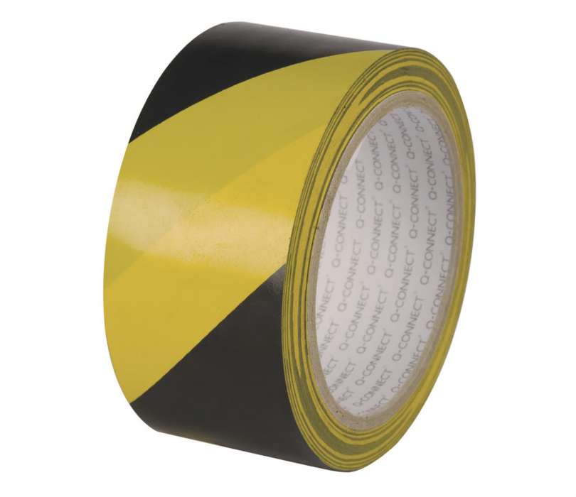 Značkovací páska Q-Connect - samolepicí, 48 mm x 20 m, žlutá/černá, 6