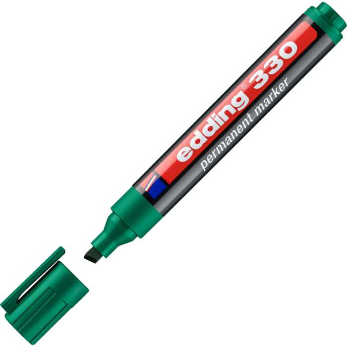 Permanentní popisovač Edding 330 - zkosený hrot, zelený