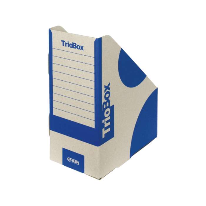 Stojan na časopisy Emba Trio - A4, 13 cm, modrý