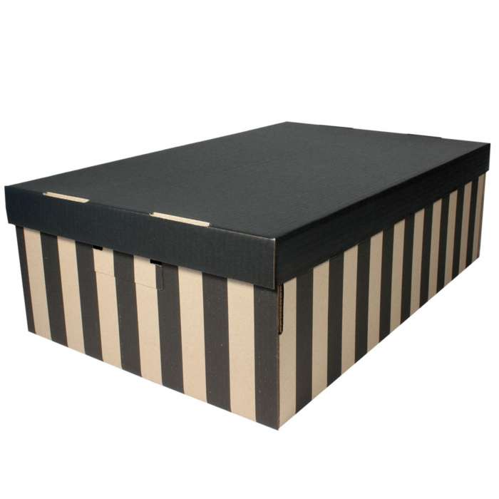 Úložná krabice BIG BOX - hnědočerné, s víkem, 37 x 18 x 56 cm, nosnost