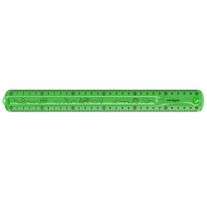 Pravítko KEYROAD Flexi- 30 cm, ohebné, zelené