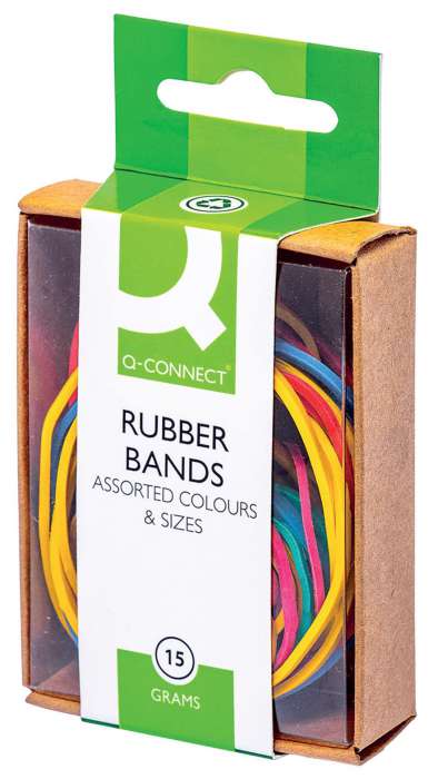 Gumičky Q-Connect - mix barev a velikostí, 15 g