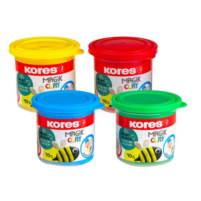 Modelovací hmota Kores MAGIK CLAY - 4 barvy po 40 g