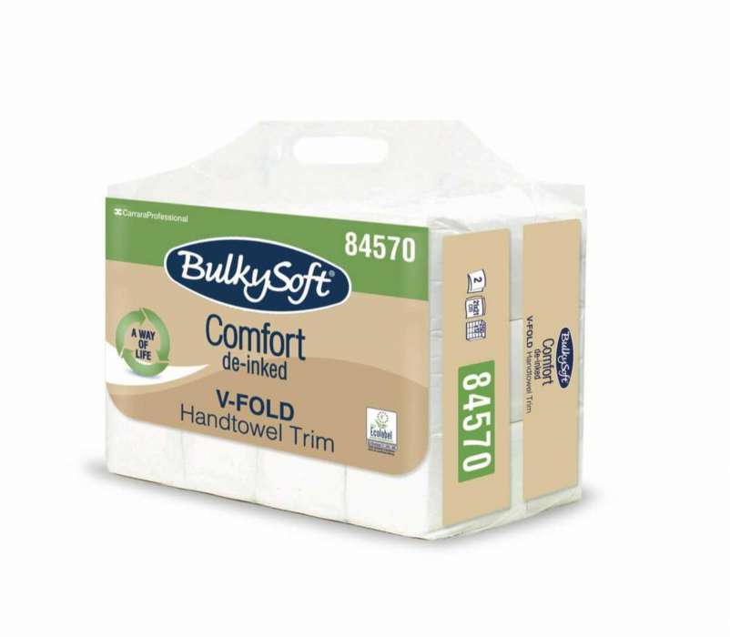 Skládané papírové ručníky BulkySoft - typ V, 2vrstvé, celulóza, 12x250