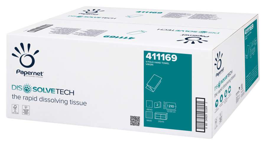 Skládané ručníky Papernet - 2 vrstvé, bílé s ražbou, 3 150 ks