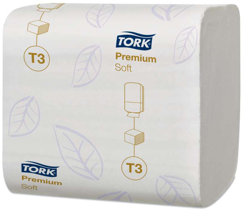 Skládaný toaletní papír Tork - T3, 2 vrstvý, bílý, 30x252 ks