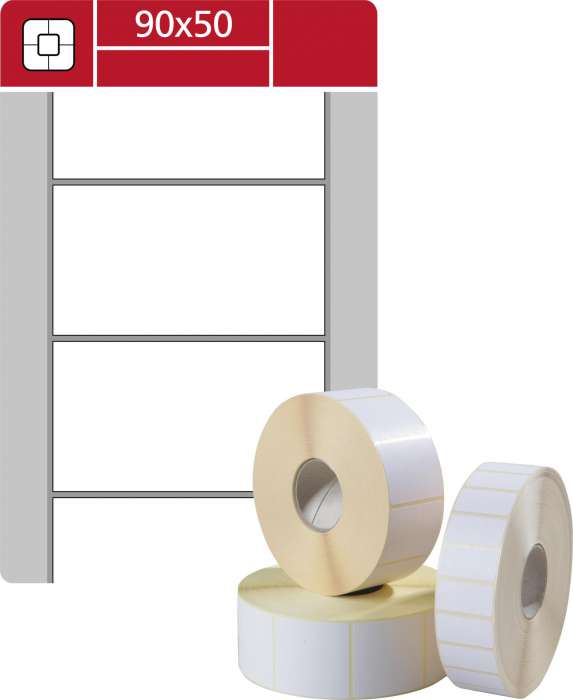 Etikety na kotoučku S&K Label - termotransferové, bílé, 90 x 50