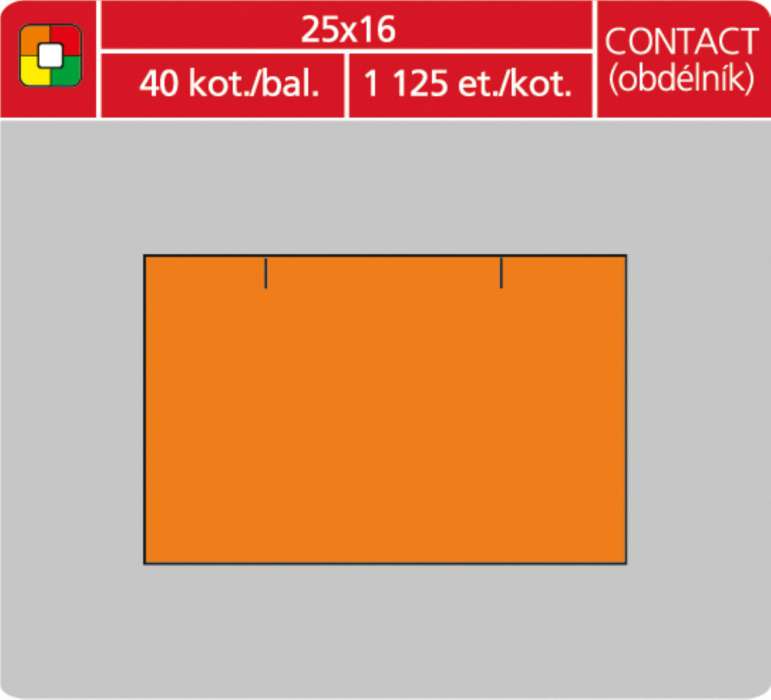 Cenové etikety CONTACT - 25x16, 1125 ks, oranžové
