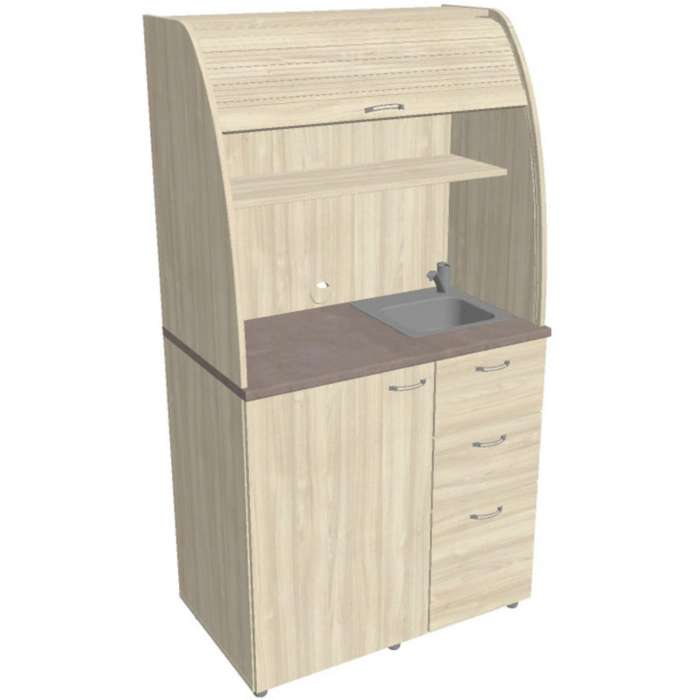 Kuchyňka s dřezem a baterií Hobis KU 3 1 P - pravá, akát/akát