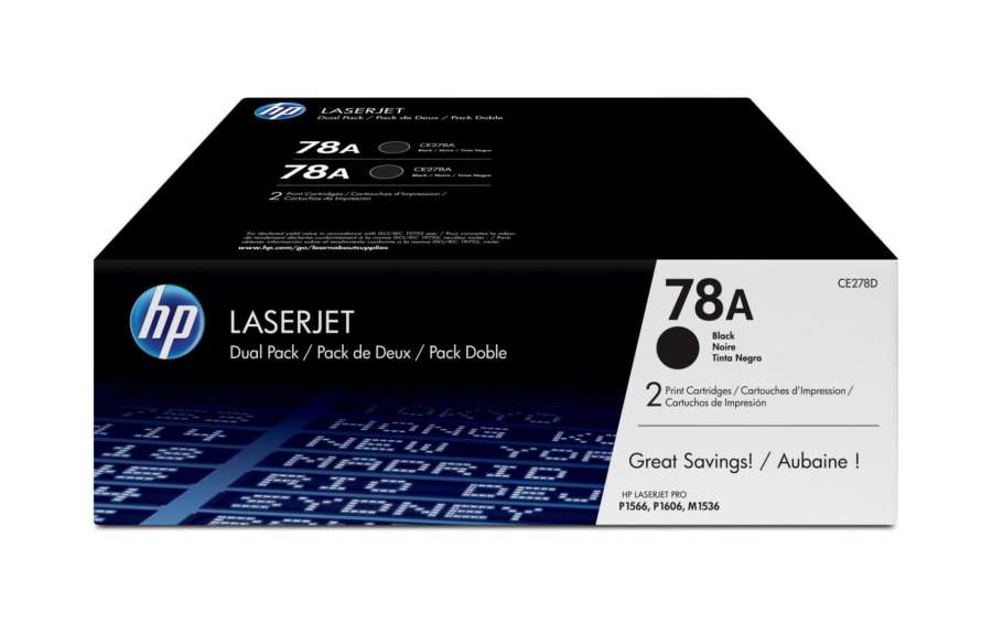Toner HP CE278AD, č. 78A, dvojbalení - černý